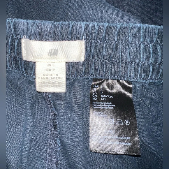 H&M, S, navy blue, line pocketed elastic waist w/drawstring tassel jogger, pant - Picture 8 of 9